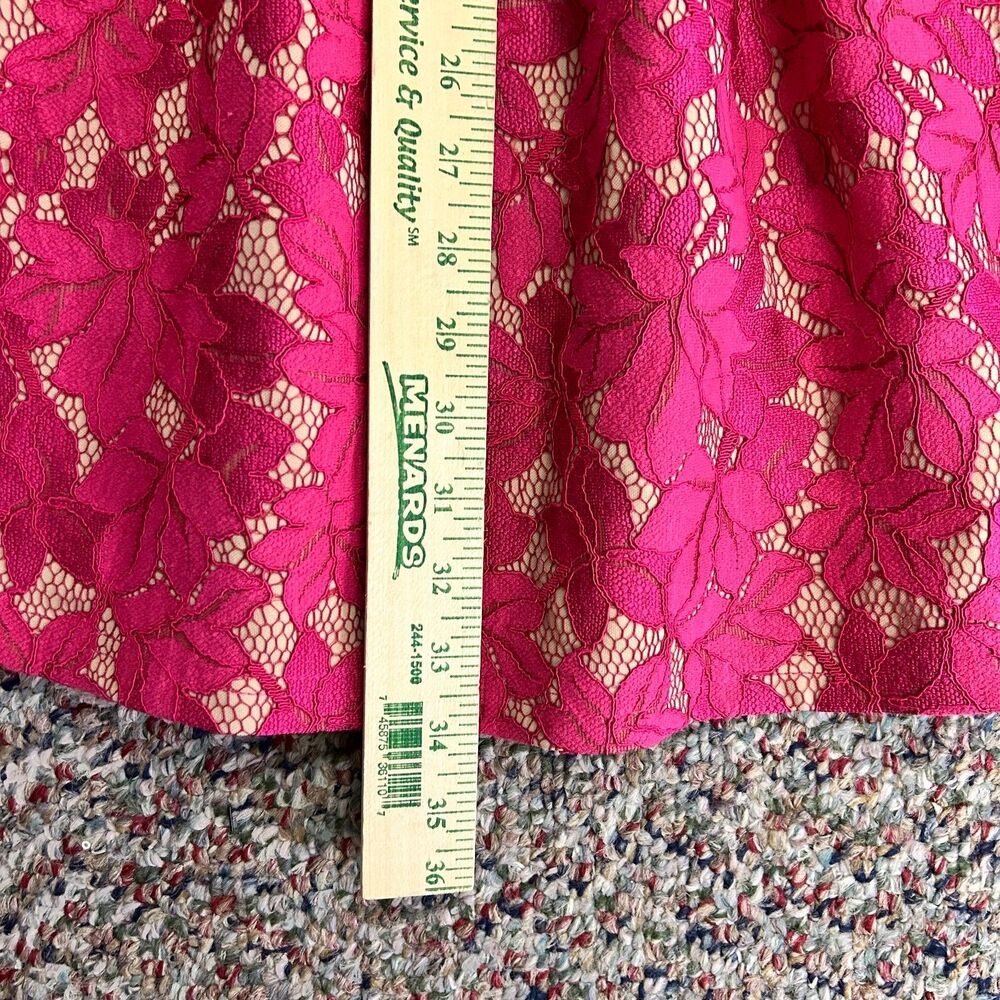 Lulus NWOT Seasons of Love Bright Pink Lace Halter Skater Mini Dress Size S - Picture 14 of 14